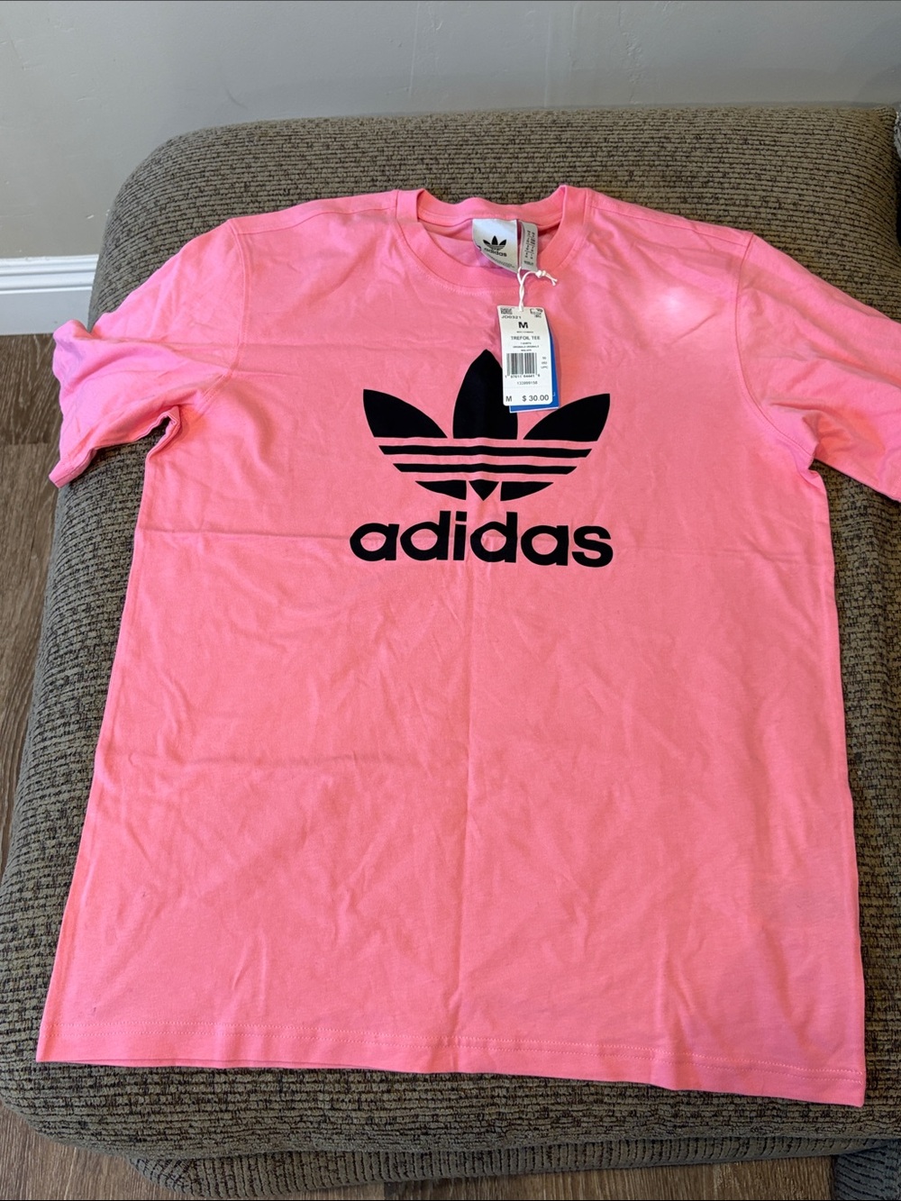 adidas Pink Short-Sleeve Trefoil Logo T-Shirt